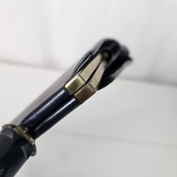 1950s Theodor California Blue Patent Leather Top Handle Handbag Clutch Retro - Picture 13 of 13